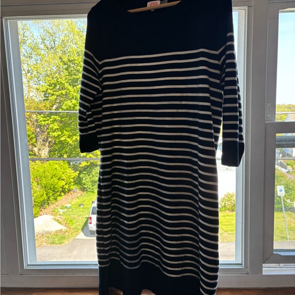 Amour Lux Cotton Navy Striped Sailor Dress French Classic Preppy YachtStyle - Picture 6 of 12